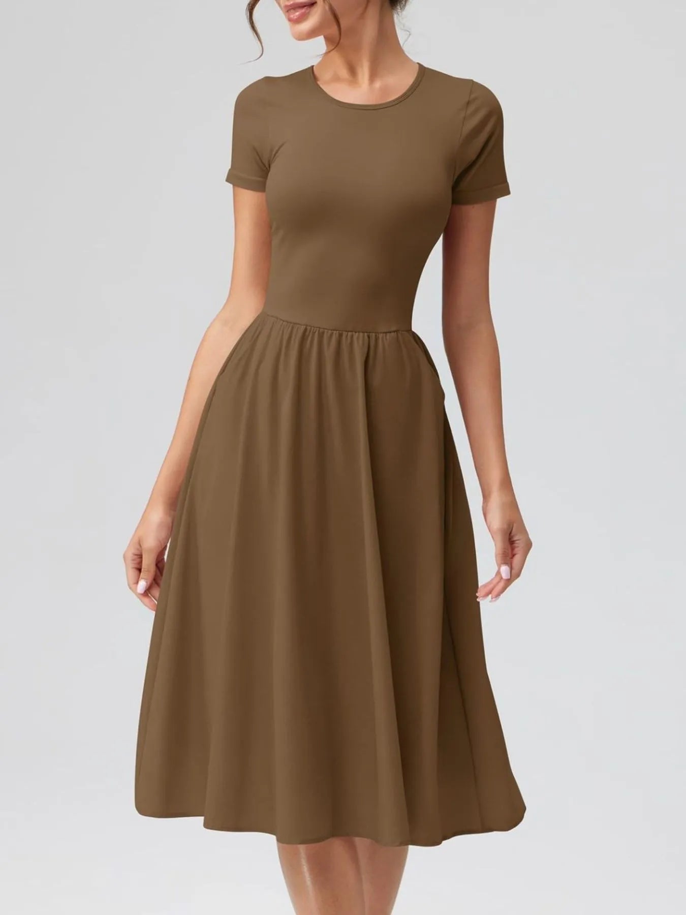 Hazel Blues® |  Round Neck Short Sleeve Dress