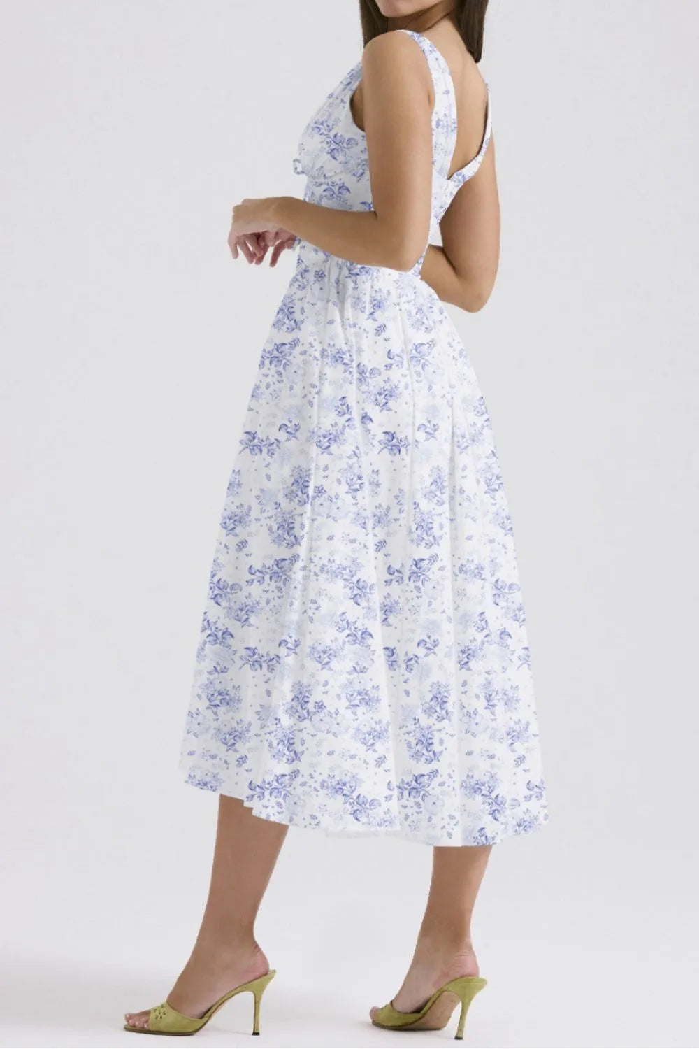 Hazel Blues® |  Floral V-Neck Sleeveless Midi Dress with Pockets