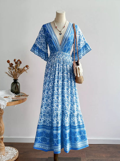Hazel Blues® |  Floral Print Flounce Sleeve Dress