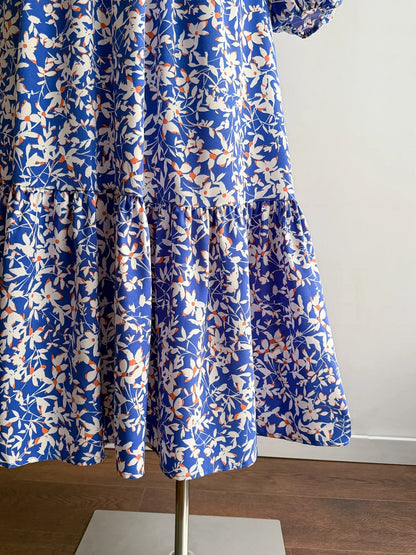 Hazel Blues® | Floral Print V-Neck Long Sleeve Maxi Dress