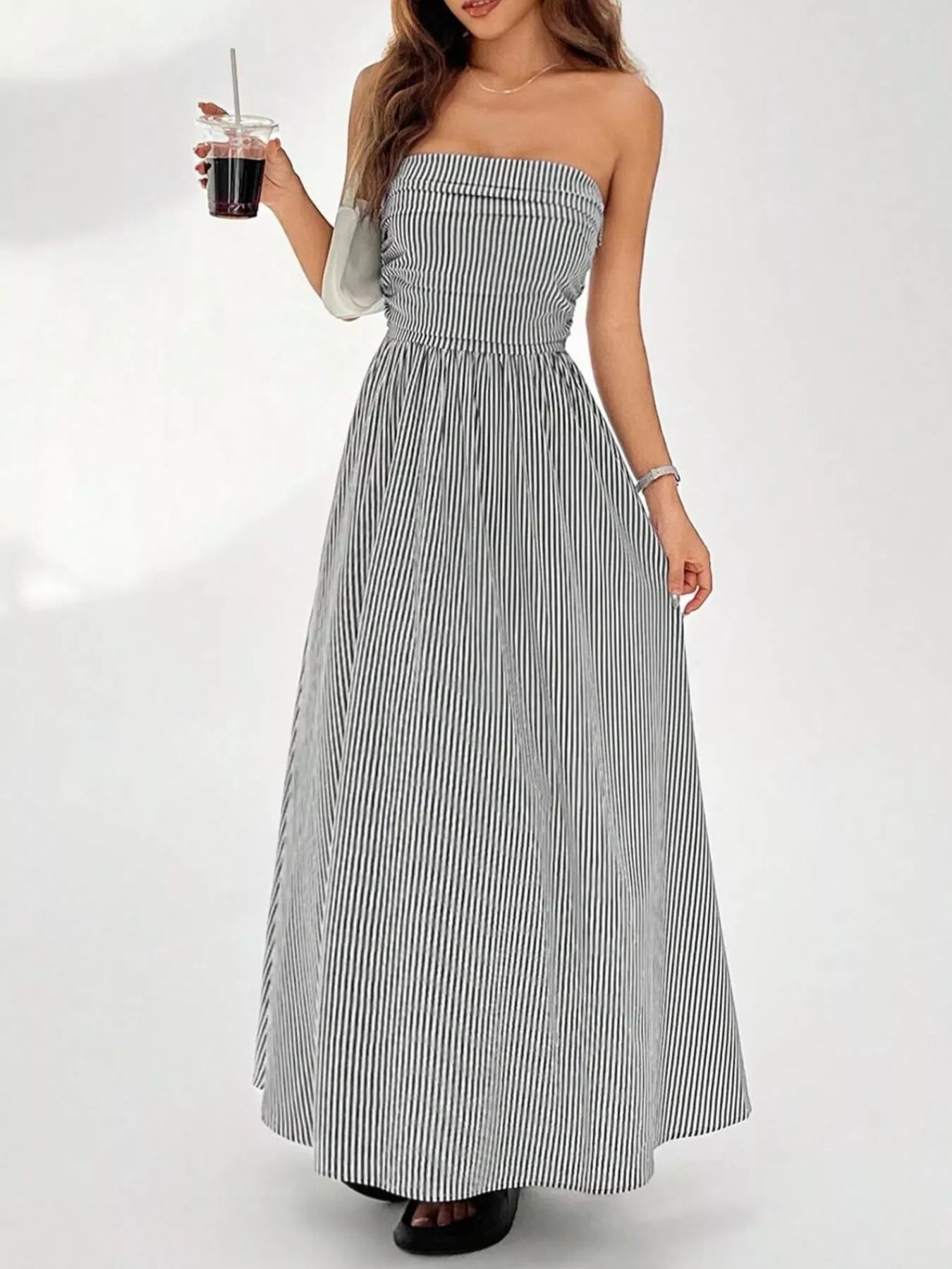 Hazel Blues® |  Striped Strapless Casual Maxi Dress
