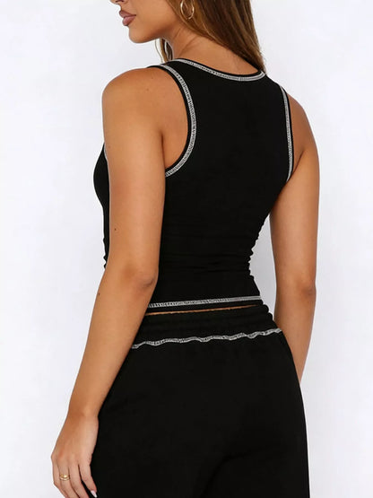 Hazel Blues® |  Scoop Neck Tank Top and Drawstring Pants Set