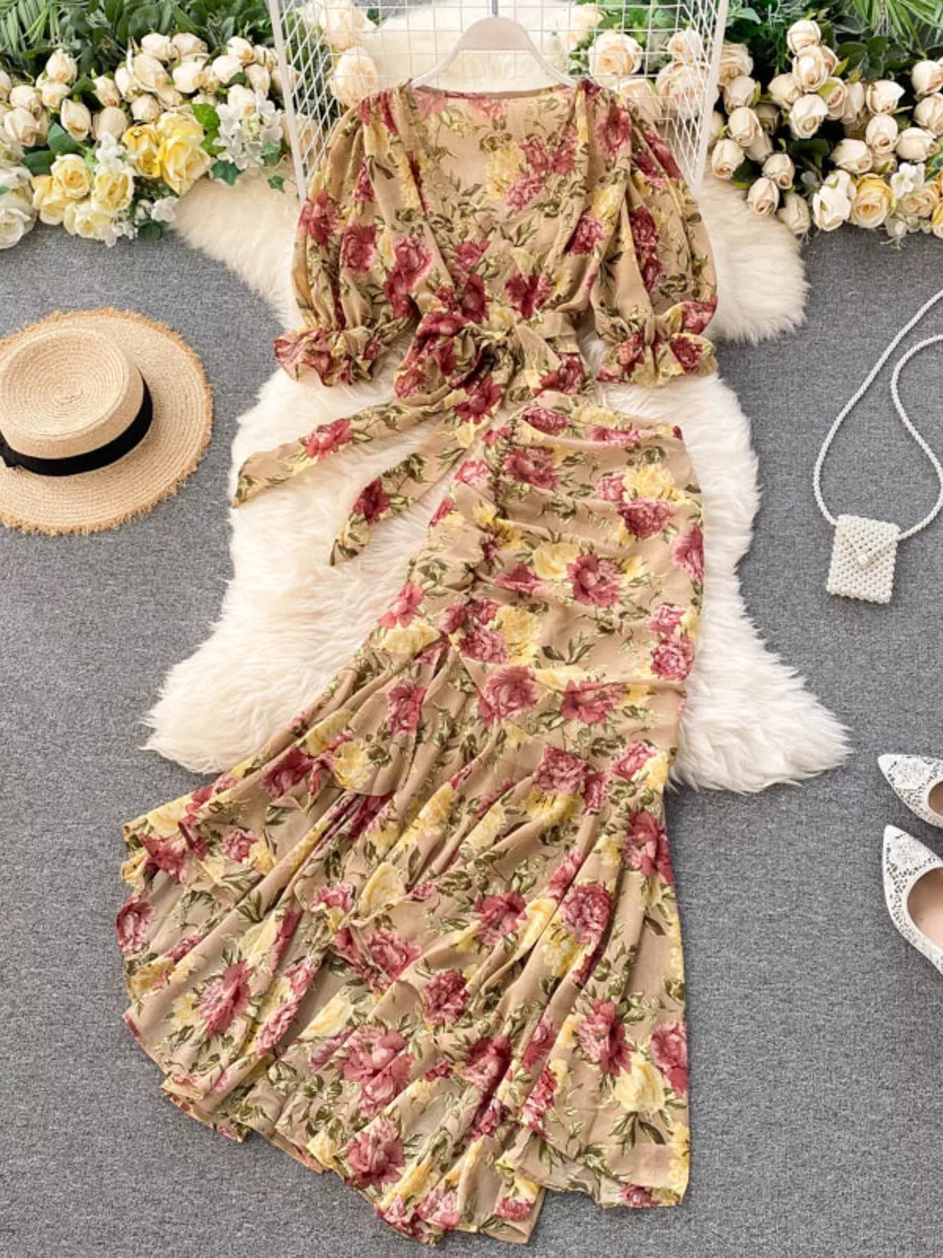 Hazel Blues® |  Floral Print Crop Top and Skirt Set