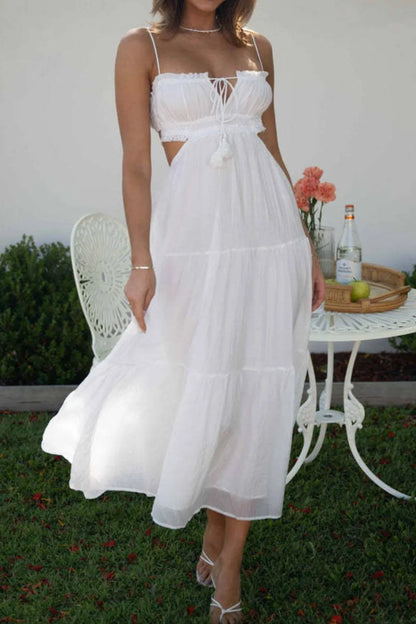Hazel Blues® |  Cutout Square Neck Midi Cami Dress