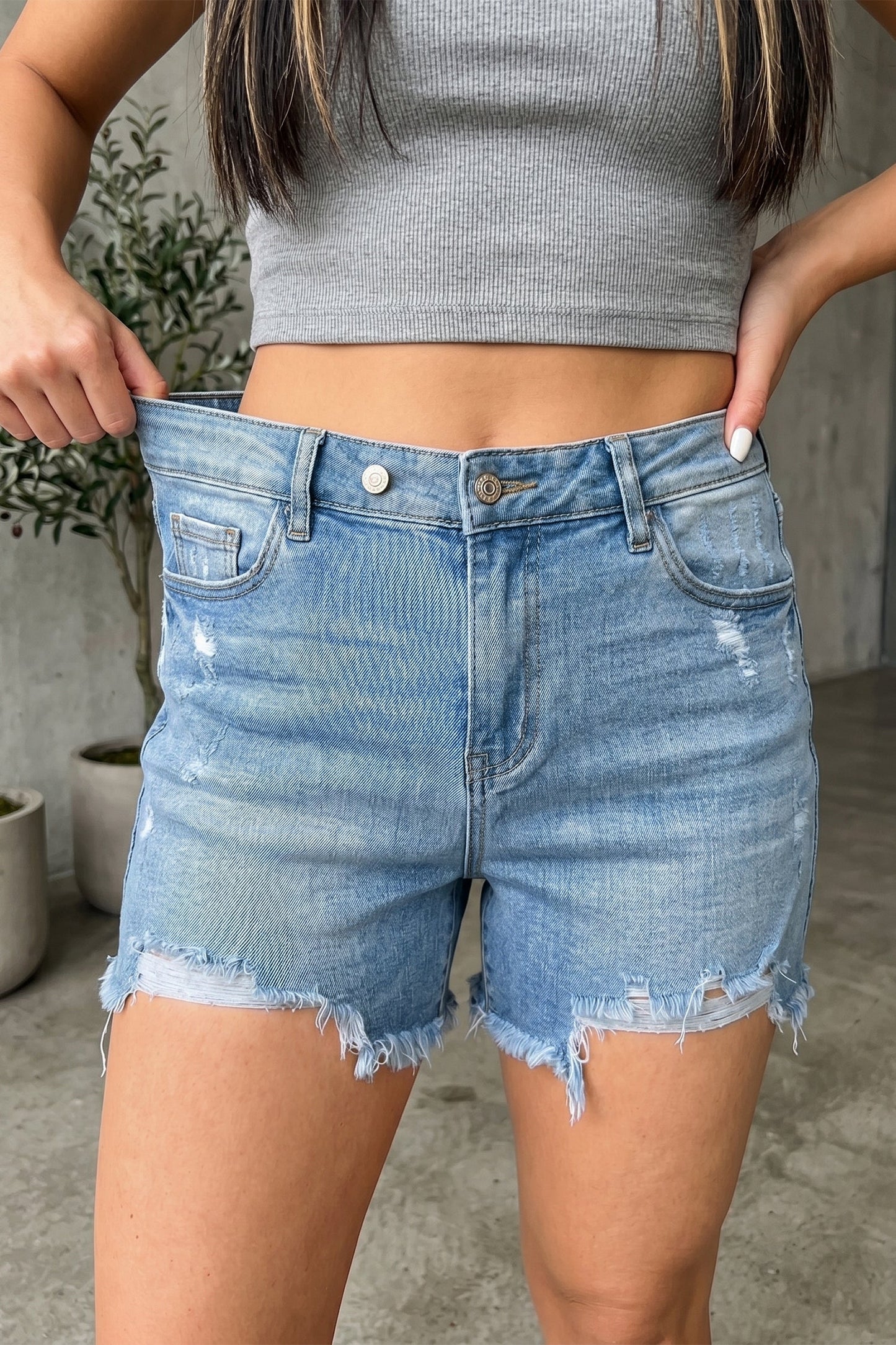 Hazel Blues® |  Weekend Edge Denim Shorts