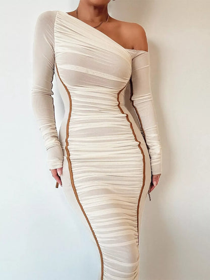 Hazel Blues® |  One-Shoulder Ruched Bodycon Midi Dress