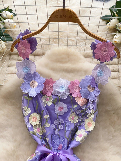 Hazel Blues® |  Floral Tie Waist Mini Dress