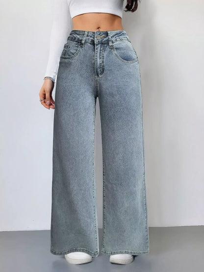 Hazel Blues® |  Wide Leg High Waist Jeans