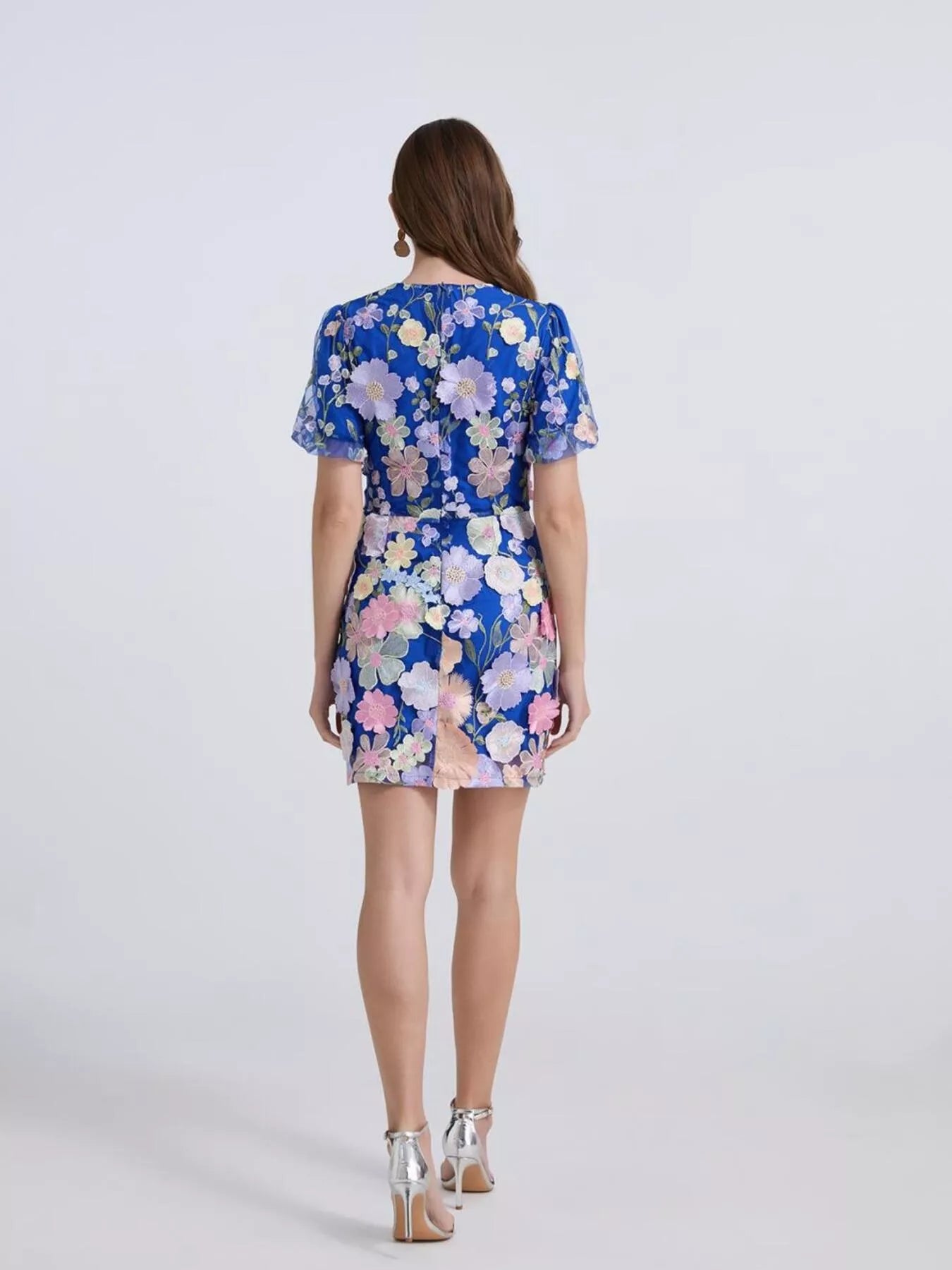 Hazel Blues® |  Floral Puff Sleeve Mini Dress