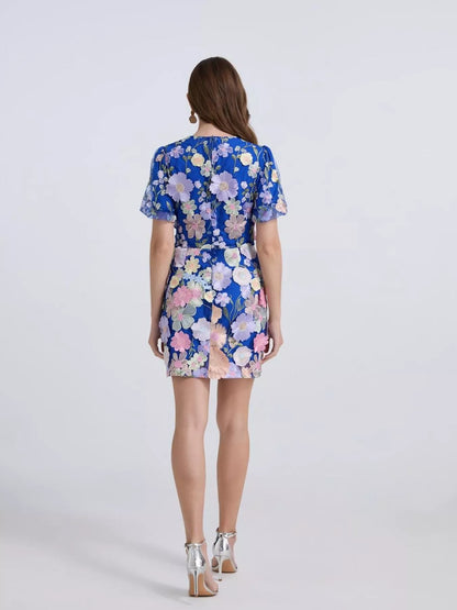 Hazel Blues® |  Floral Puff Sleeve Mini Dress