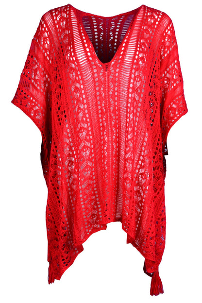 Hazel Blues® | Cutout V-Neck Cover-Up with Tassel