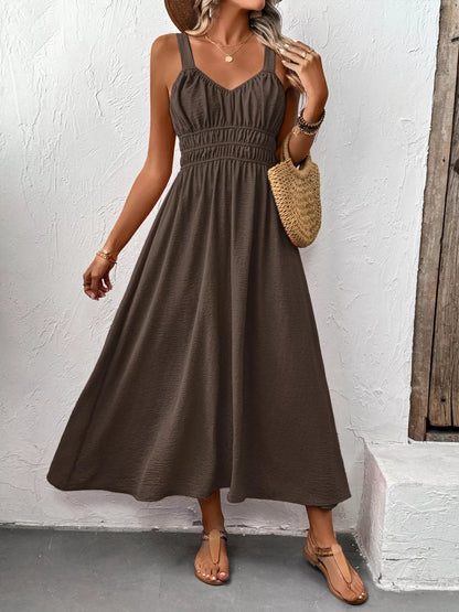 Hazel Blues® |  Sleeveless Smocked Casual Midi Dress