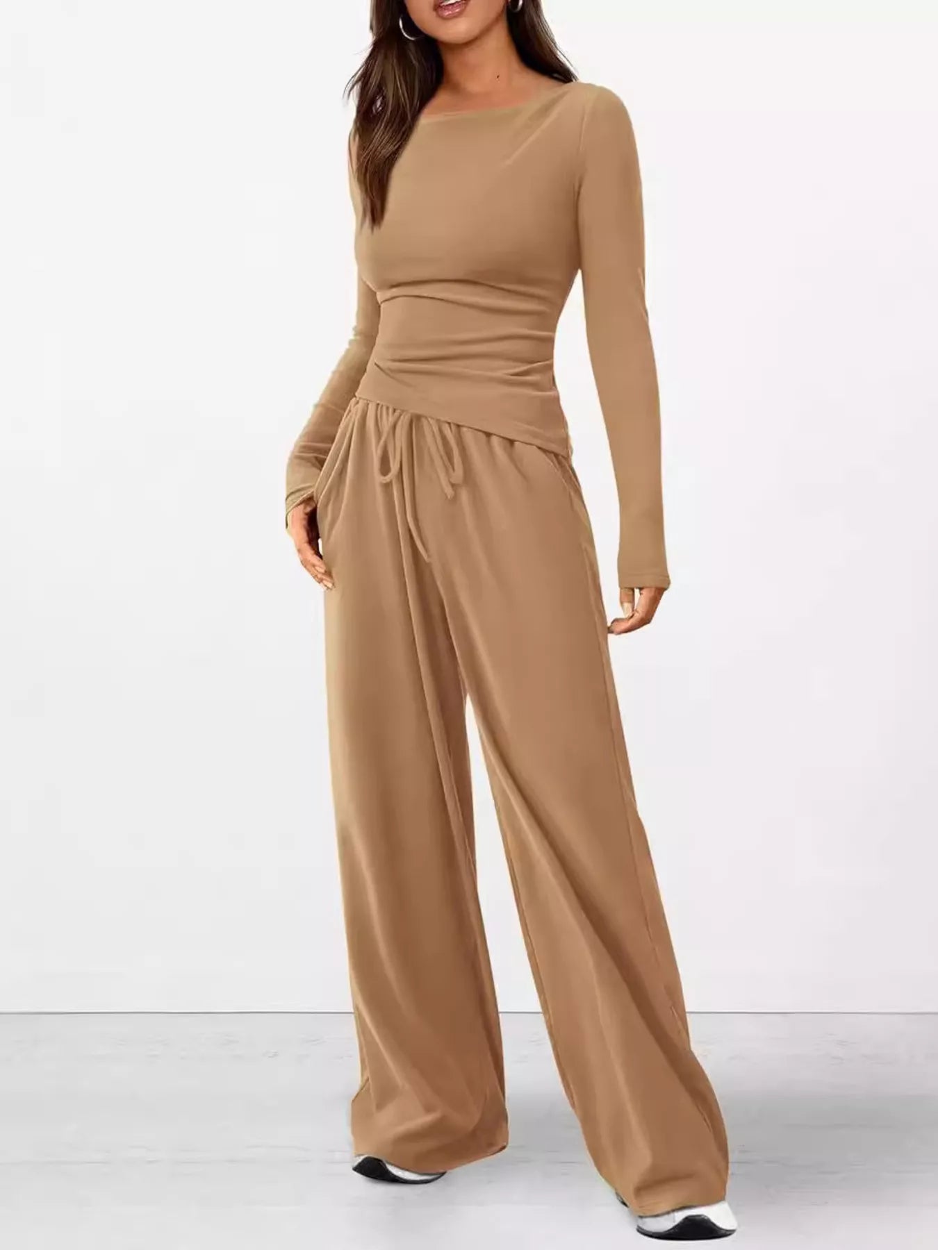 Hazel Blues® |  Long Sleeve Top and Wide Leg Pants Set