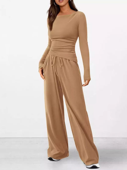 Hazel Blues® |  Long Sleeve Top and Wide Leg Pants Set