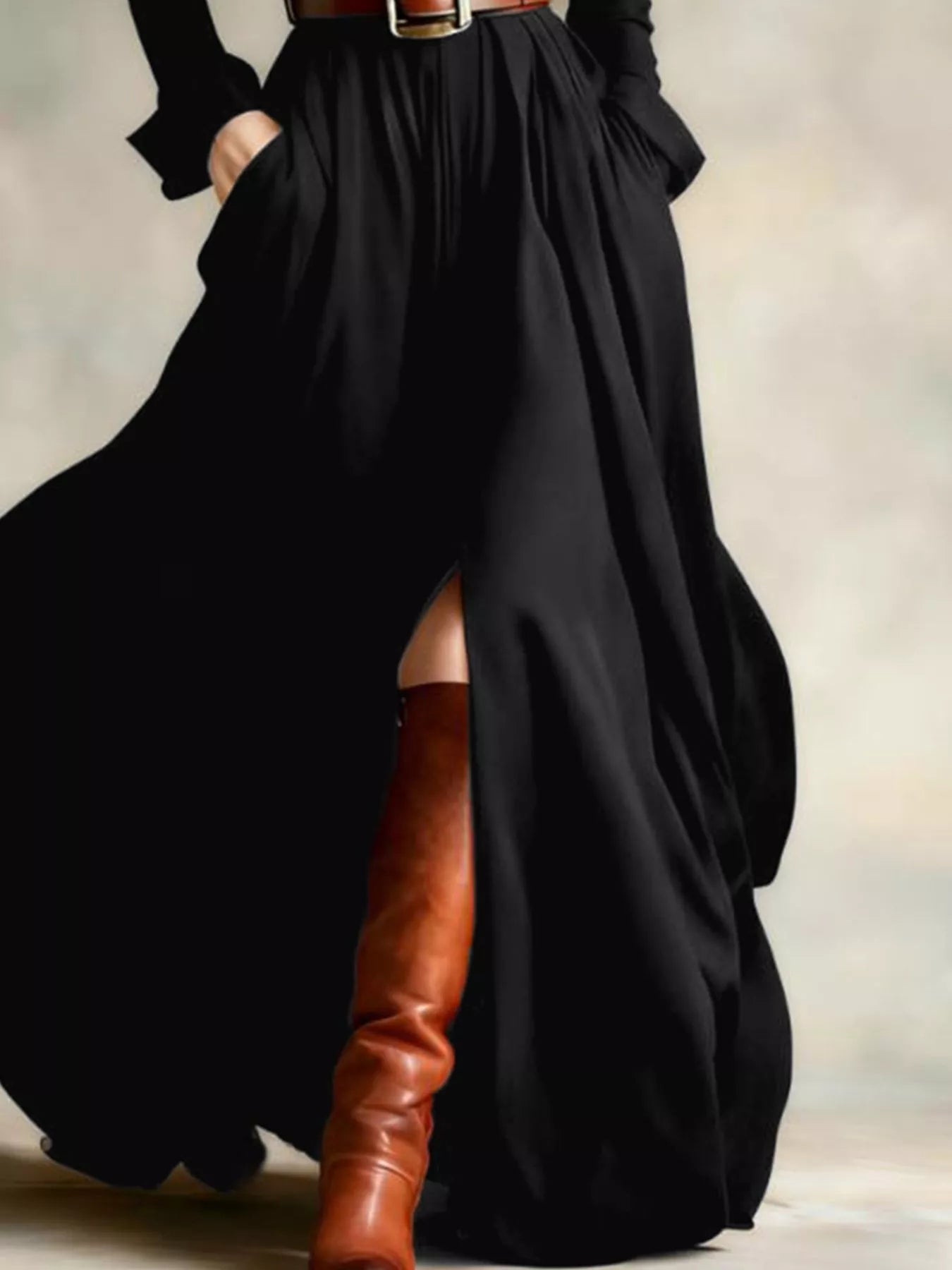 Hazel Blues® |  Button Front Long Sleeve Maxi Dress