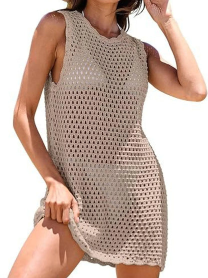 Hazel Blues® | Color Block Openwork Sleeveless Cutout Back Cover-Up