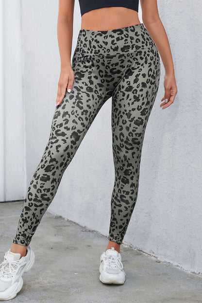 Hazel Blues® |  Leopard Print Wide Waistband Leggings