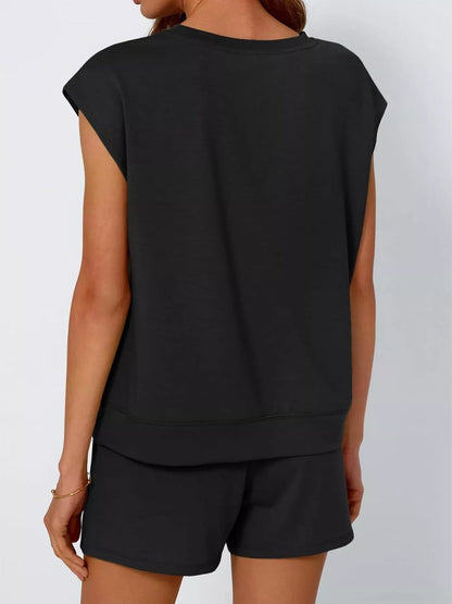Hazel Blues® |  Casual Solid Color T-Shirt and Shorts Set