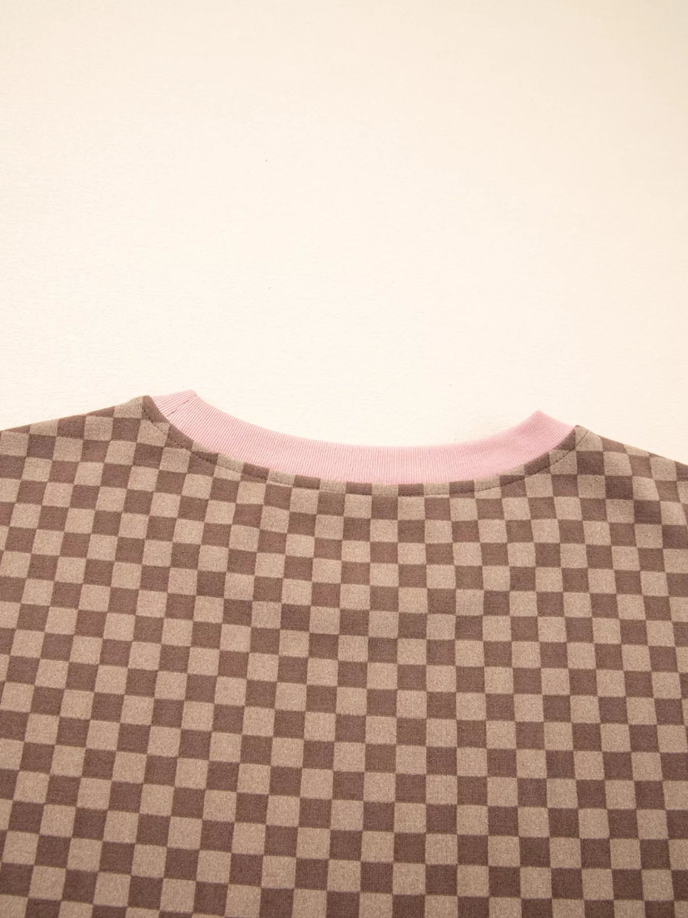 Hazel Blues® |  Checkerboard Long Sleeve Pullover and Shorts Set