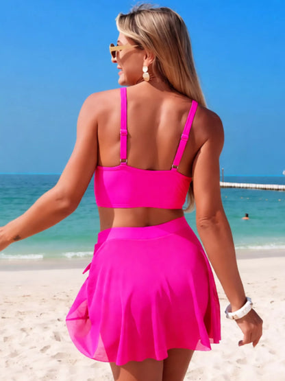 Hazel Blues® | Twist Front Cami and Skort Swim Set