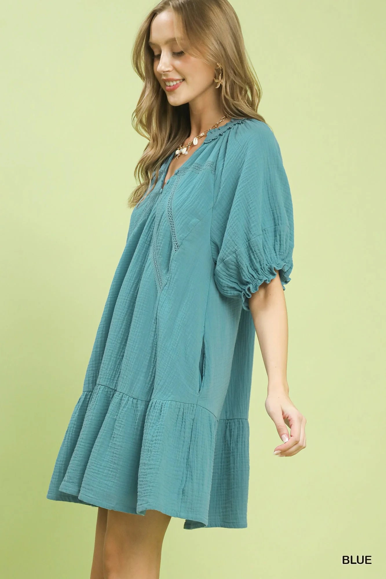 Hazel Blues® |  Umgee Cotton Gauze Mini Dress