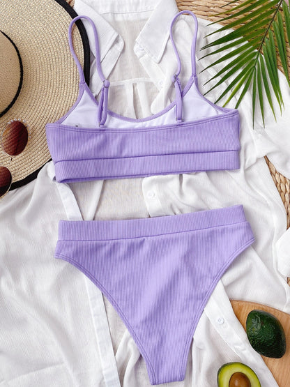 Hazel Blues® | Scoop Neck Spaghetti Strap Two-Piece Swim Set