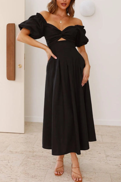 Hazel Blues® |  Sweetheart Neck Puff Sleeve Dress