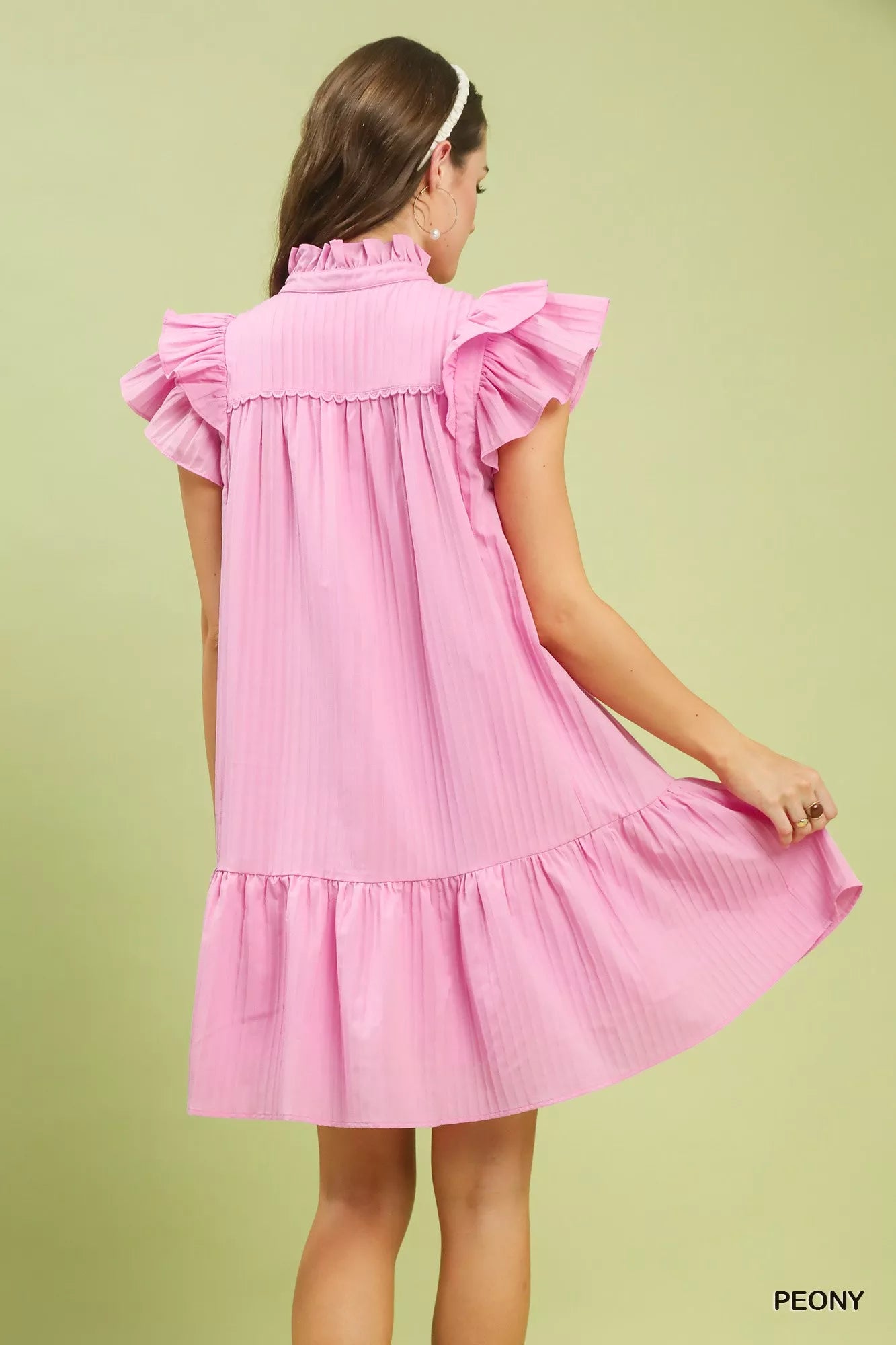 Hazel Blues® |  Umgee Flutter Sleeve Tiered Dress