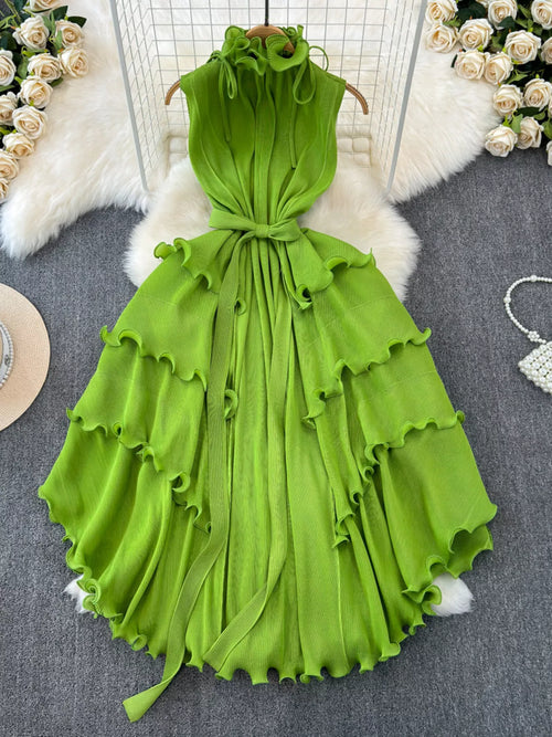 Hazel Blues® |  Ruffled Tiered Sleeveless Midi Dress