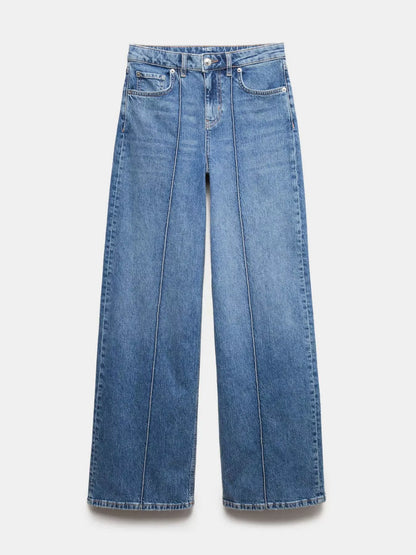 Hazel Blues® |  Wide Leg Jeans with Front Seam Detail