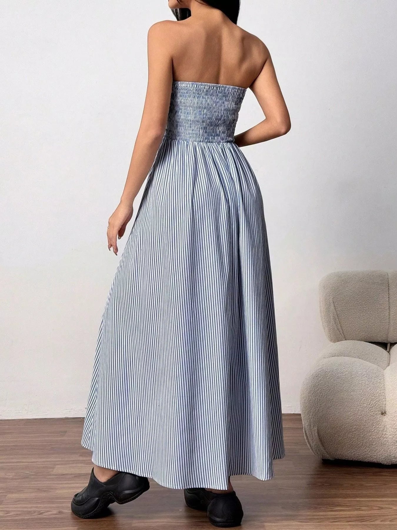 Hazel Blues® |  Striped Strapless Casual Maxi Dress