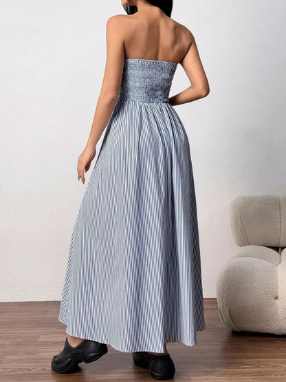Hazel Blues® |  Striped Strapless Casual Maxi Dress