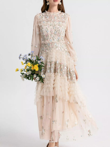 Hazel Blues® |  Floral Tulle Layered Maxi Dress
