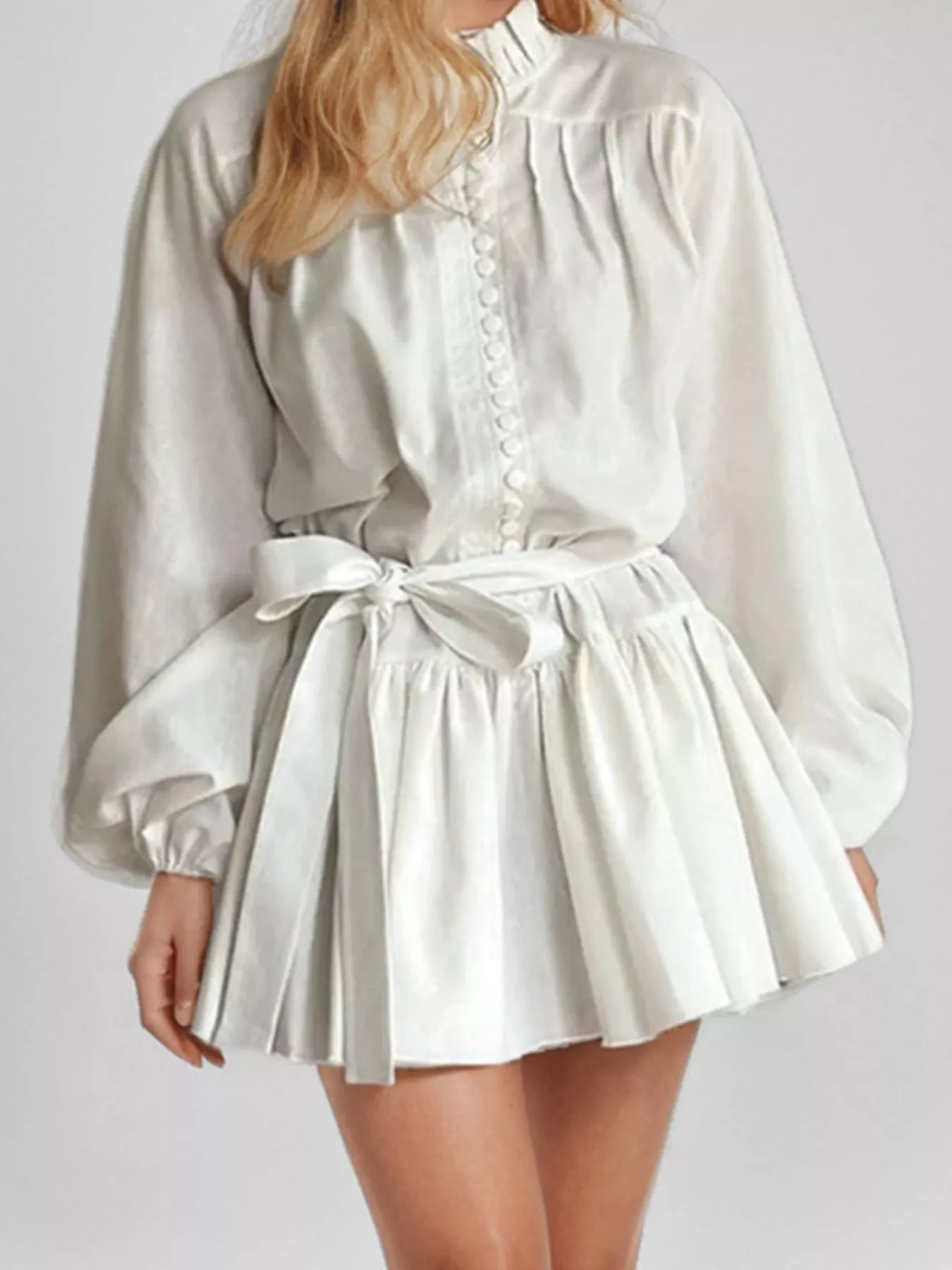 Hazel Blues® | Floral Print Tie Waist Mini Dress