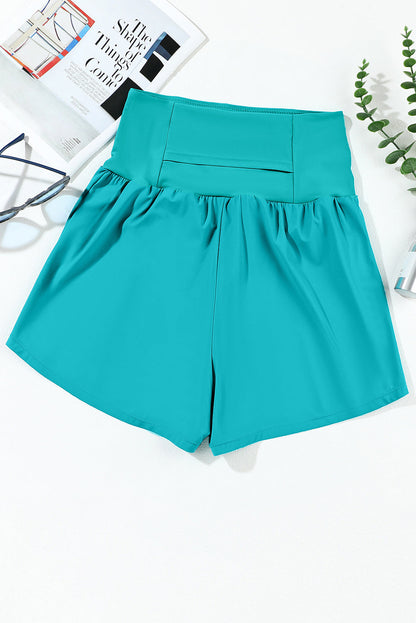 Hazel Blues® | Pocketed High Waist Swim Shorts