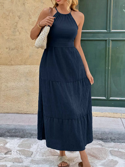 Hazel Blues® |  Tie Back Tiered Midi Dress