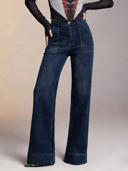 Hazel Blues® |  High-Waisted Flare Leg Jeans
