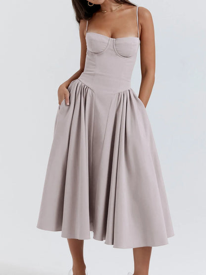 Hazel Blues® |  Ruched Sweetheart Neck Cami Dress