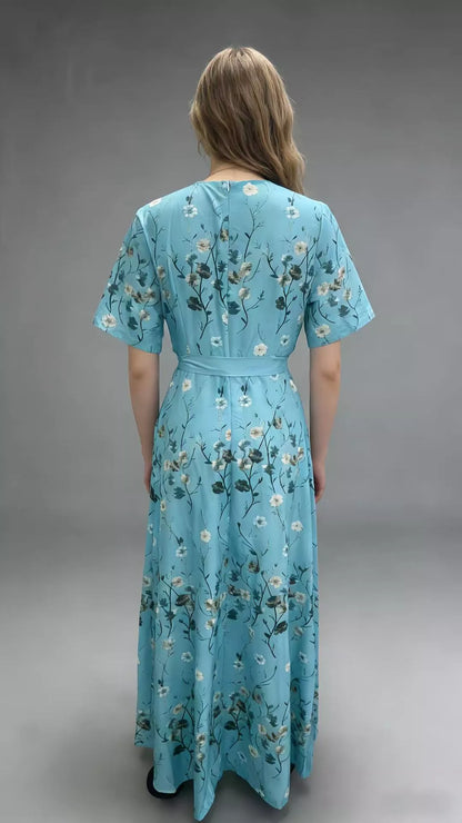 Hazel Blues® |  Floral Print Wrap Maxi Dress
