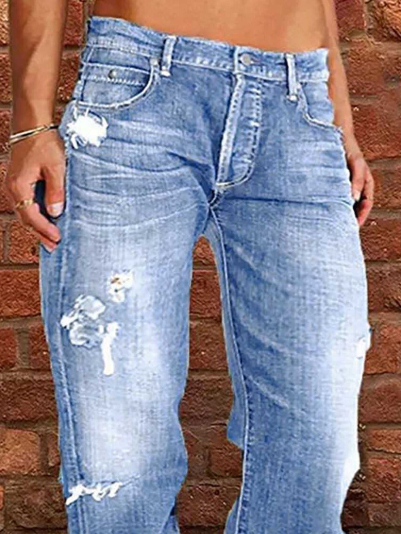 Hazel Blues® |  Distressed Loose Fit Jeans