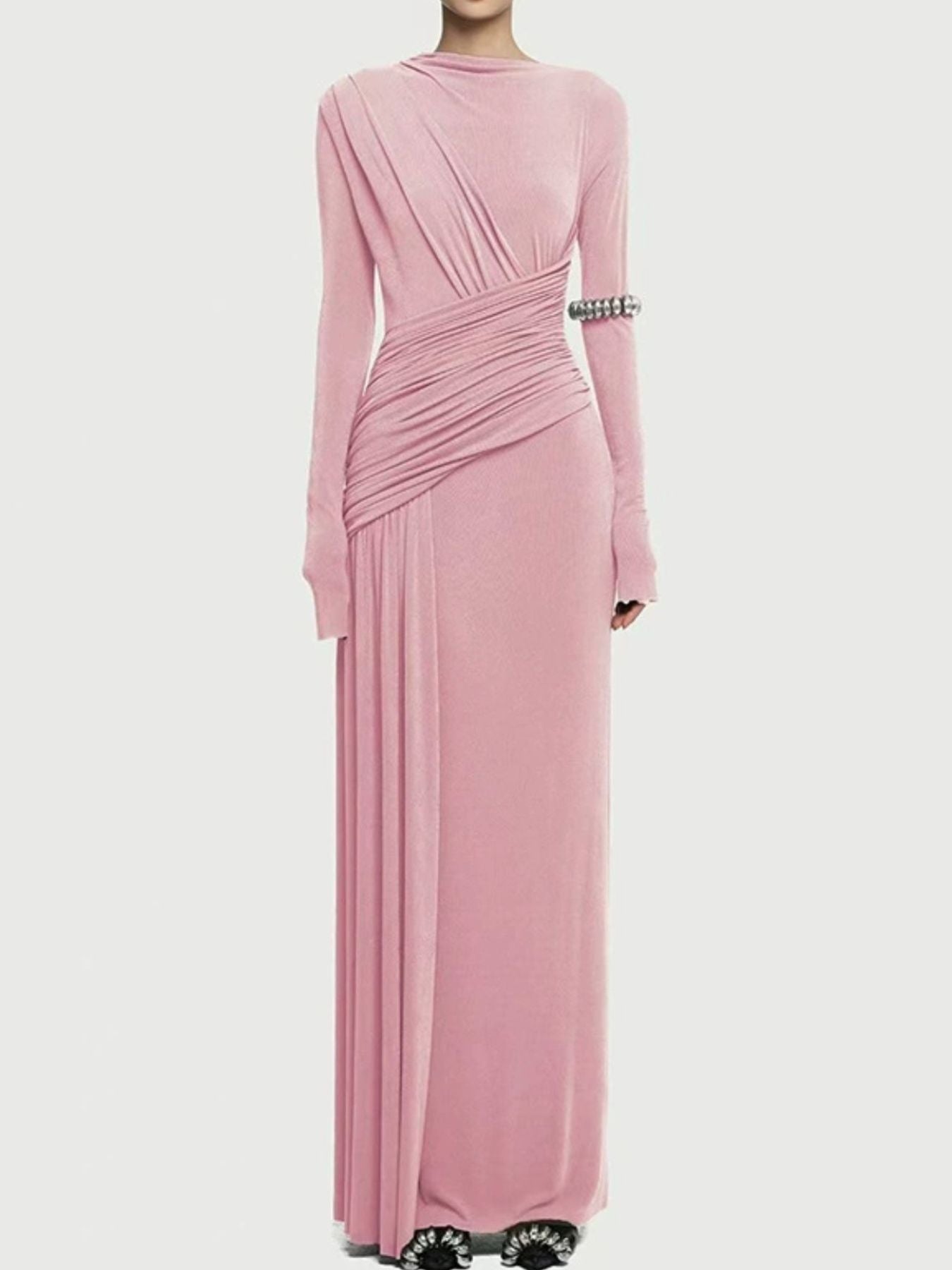 Hazel Blues® |  Ruched Long Sleeve Maxi Dress
