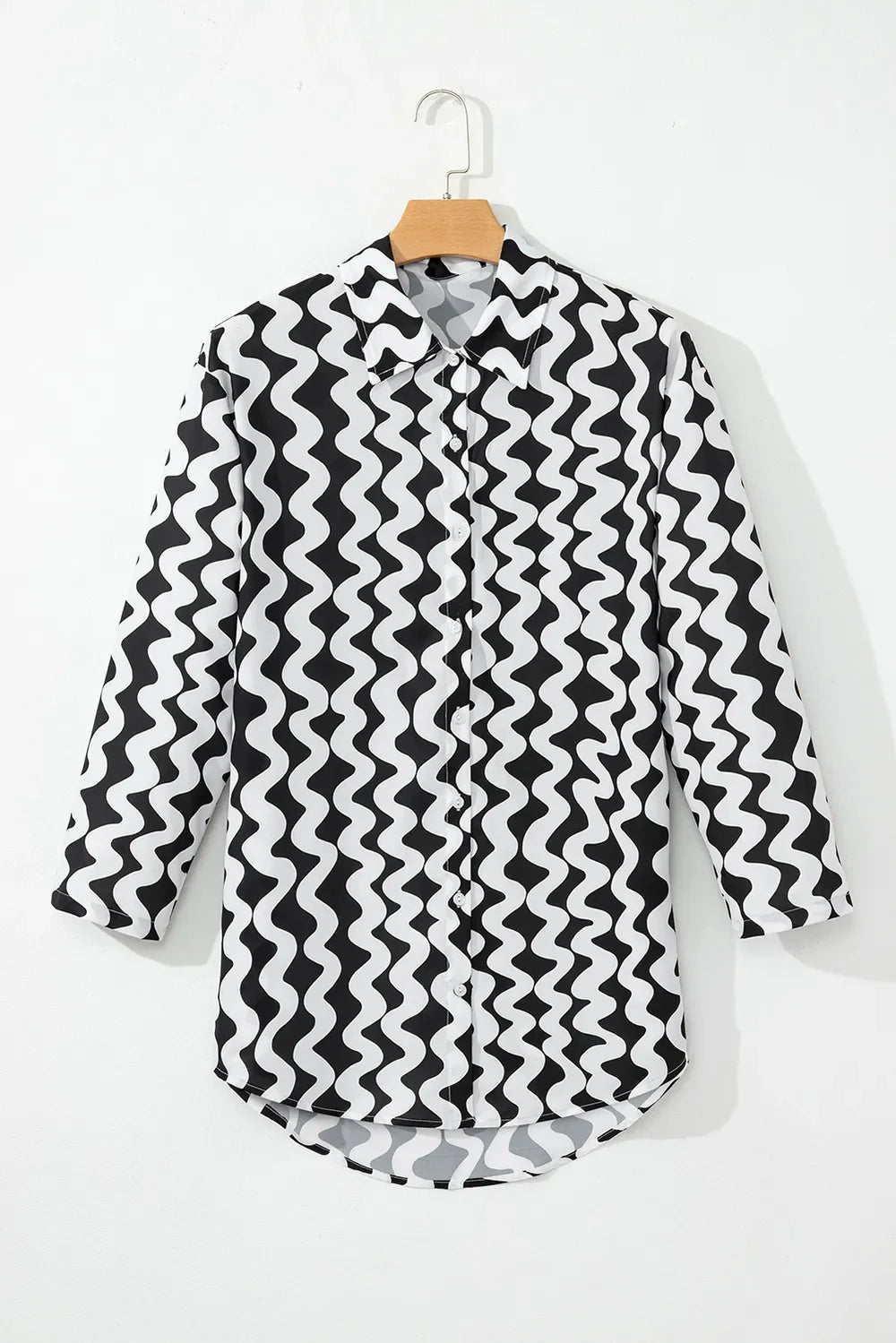 Hazel Blues® | Button Down Contrast Striped Cover-Up