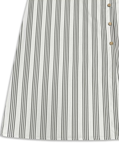 Hazel Blues® | Striped Button Front Midi Dress