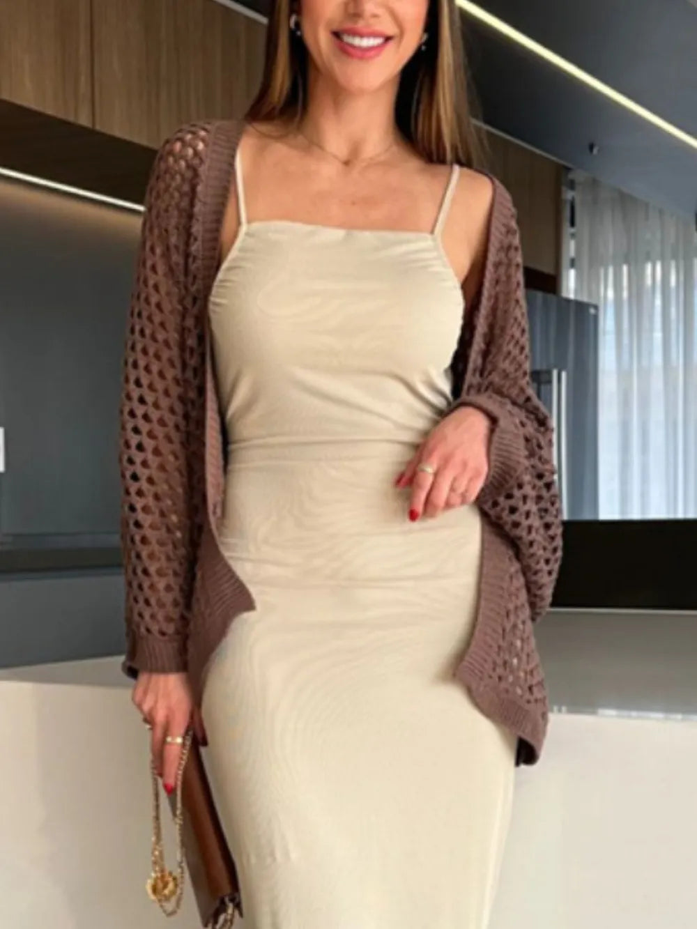 Hazel Blues® | Hollow Out Open Front Cover-Up
