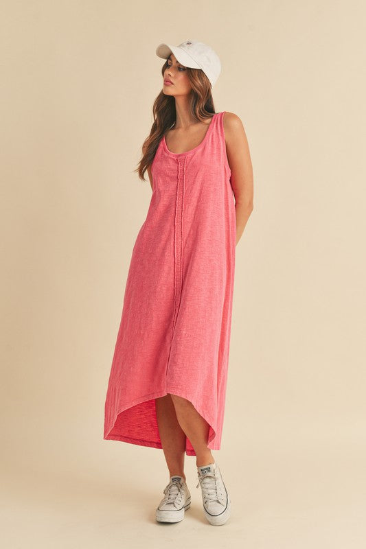 Hazel Blues® |  Aemi + Co High-Low Hem Scoop Neck Midi Tank Dress