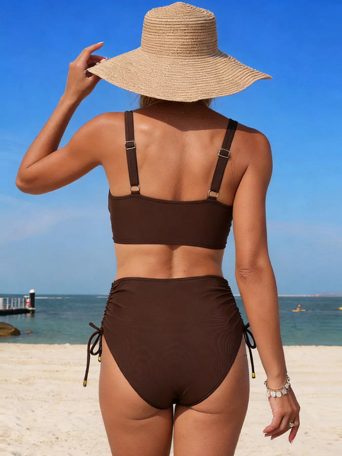 Hazel Blues® | Crisscross High-Waisted Swim Set