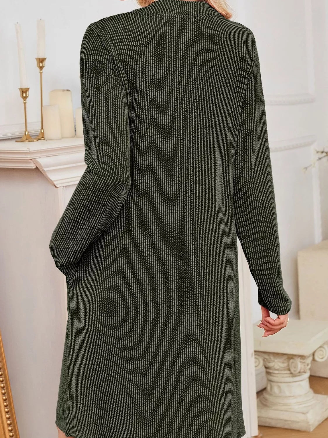 Hazel Blues® |  Casual Ribbed Knit Long Sleeve Dress