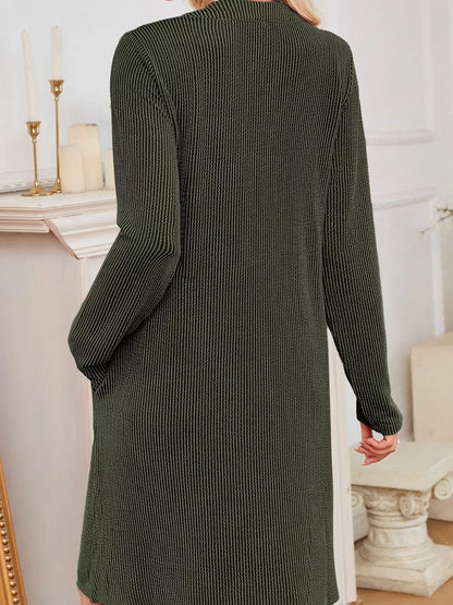 Hazel Blues® |  Casual Ribbed Knit Long Sleeve Dress