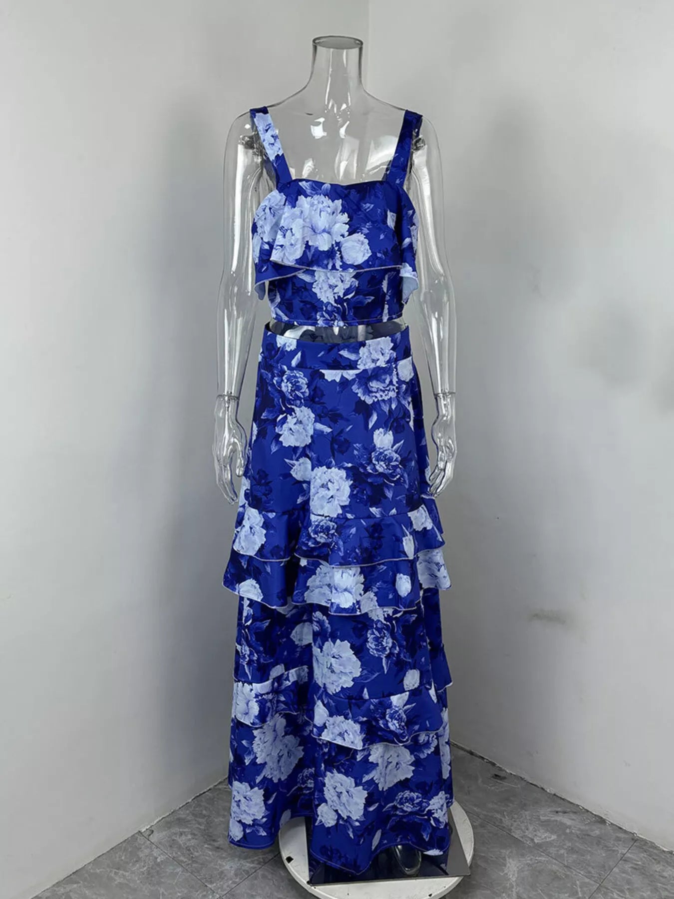 Hazel Blues® |  Floral Print Ruffle Cami and Skirt Two-Piece Set