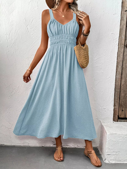 Hazel Blues® |  Sleeveless Smocked Casual Midi Dress